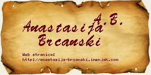 Anastasija Brcanski vizit kartica